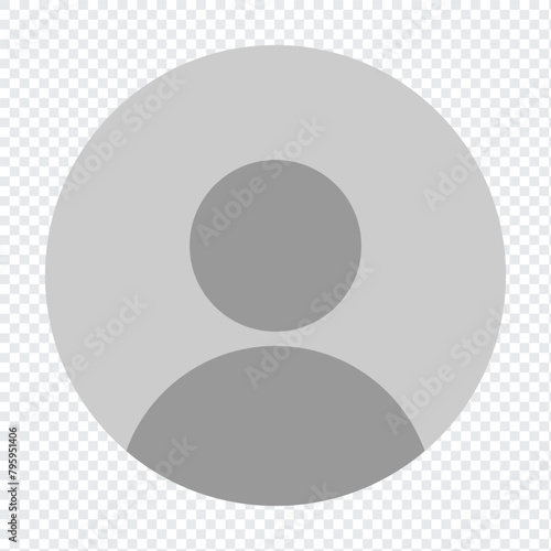 Vector flat illustration in grayscale. Avatar, user profile, person icon, gender neutral silhouette, profile picture. photo