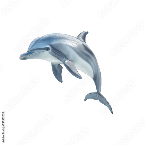 side view of dolphine transparent isolated on white png