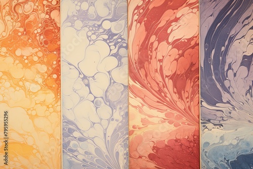 Ancient Marbled Paper Gradients: A Historical Art Form Revived photo