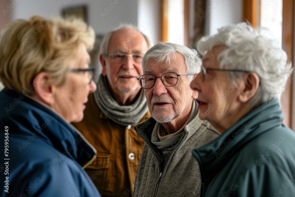Group of senior people in a retirement home. Selective focus. Group of senior people in a retirement home. Selective focus.