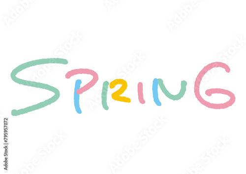 手書き文字素材。Springの文字。