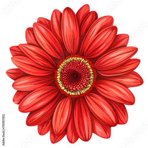 A red gerbera flower  vector illustration on white background