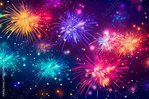 Dazzling Firework Display Gradients: Sparkling Festival Lights Spectacular