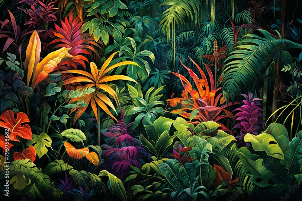 Deep Jungle Greenery Gradients: Vibrant Leafy Spectrum Capture Deep Jungle Greenery Gradients: Vibrant Leafy Spectrum Capture