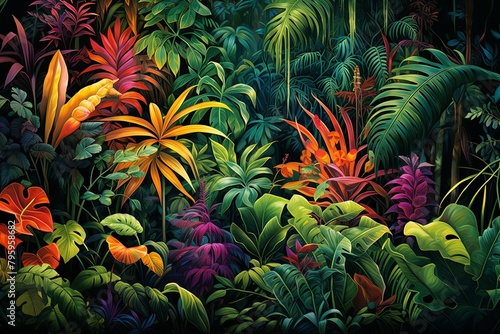 Deep Jungle Greenery Gradients  Vibrant Leafy Spectrum Capture