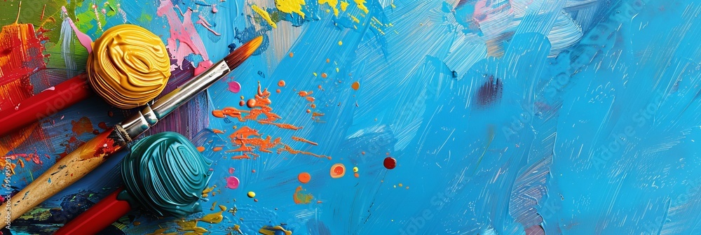 World Art Day background with copy space area on side for text. Abstract, colour, and art background. Colorful background, design, banner, poster. 4. International Colour Day. Abstract background World Art Day background with copy space area on side for text. Abstract, colour, and art background. Colorful background, design, banner, poster. 4. International Colour Day. Abstract background