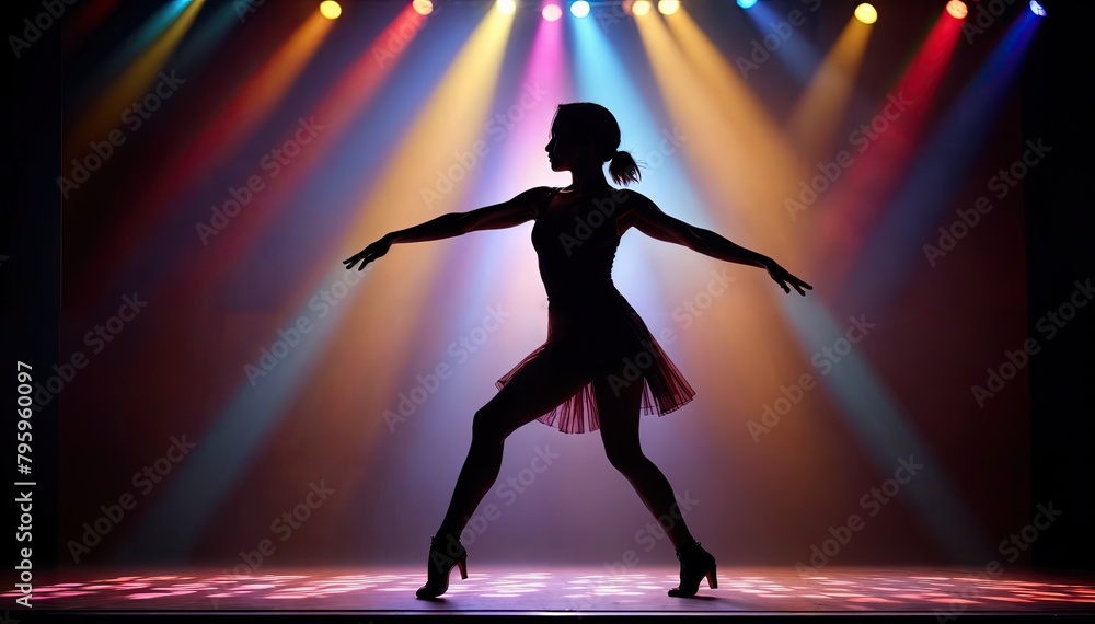 Girl Dancing in Nightclub Silhouette