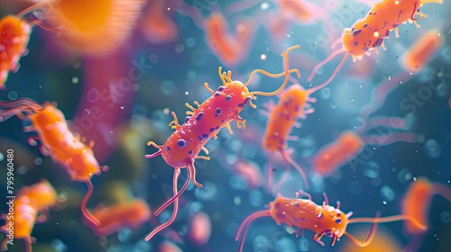A depiction of lactic acid bacteria, a type of probiotic important for health photo