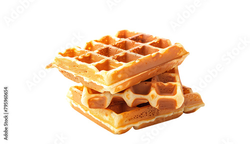  A stack of waffles isolated on white background.