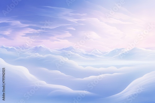 Glistening Snowfield Gradients: A Serene Snowy Panorama