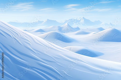 Glistening Snowfield Gradients: Soft Snow Drifts Emerge