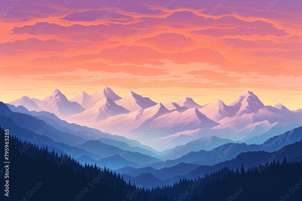 High Alpine Sunrise Gradients: Highland Color Harmony Glows