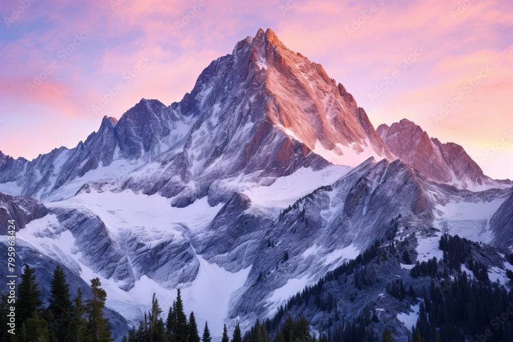 High Alpine Sunrise Gradients: Lofty Peak Morning Colors Magnificence.