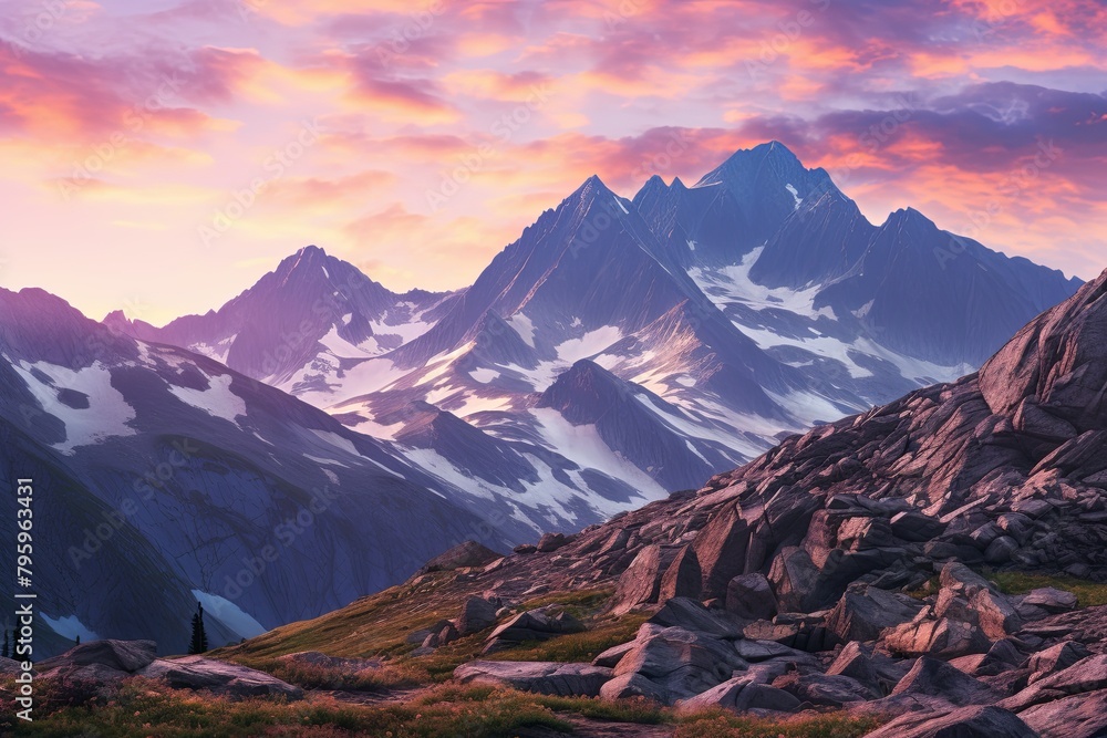 High Alpine Sunrise Gradients: Majestic Peak Morning Colors