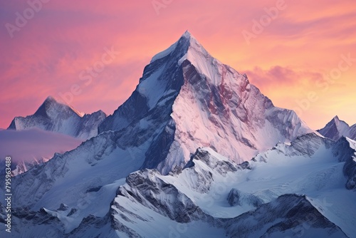 High Alpine Sunrise Gradients  Mountain Peak Dawn Colors Explosion