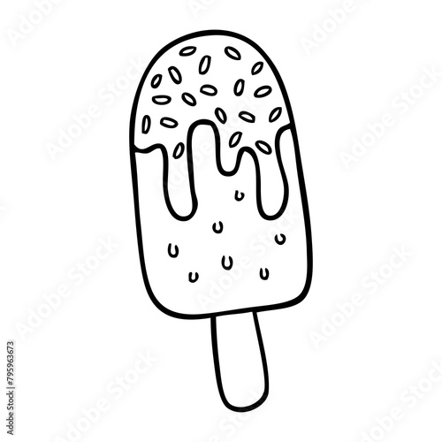 ice cream line vector illustration