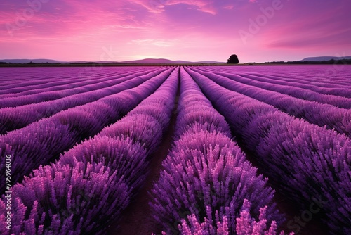 Lavender Field Gradient Whispers: Peaceful Ripples of Lavender