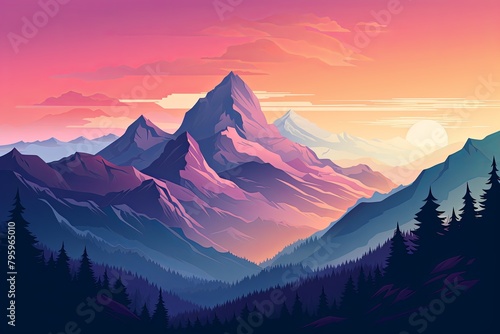 Mountain Majesty: Spectacular Peak Gradients - Stunning Mountain Artwork