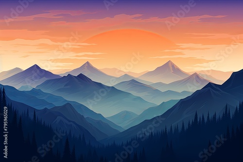 Majestic Mountain Peak Gradients: Lofty Ridge Blend Experience © Michael