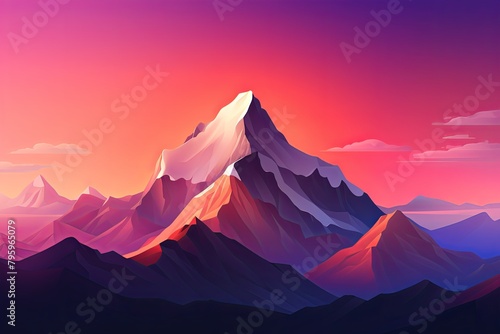 Majestic Mountain Peak Gradients: A Breathtaking Altitudinal Display photo
