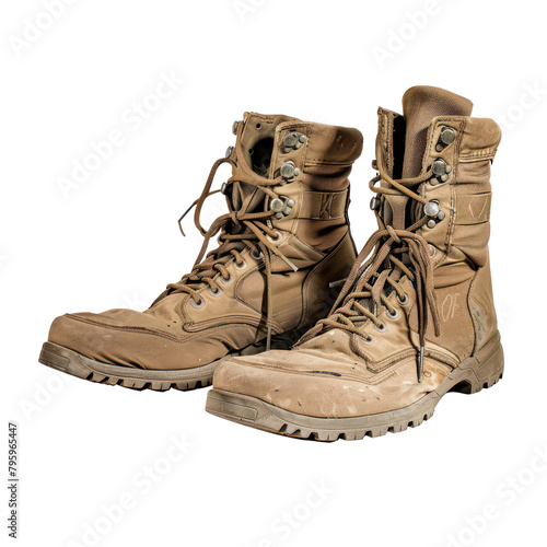Military Combat Boots on transparency background PNG 