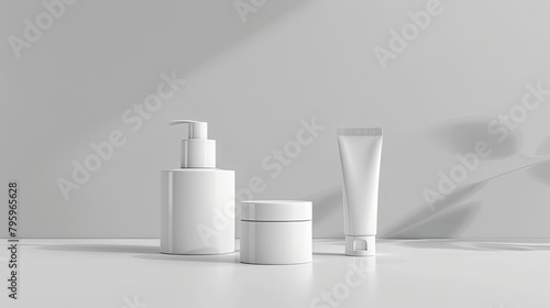 3d white and clean mock up cosmetic product isolated backgrouds © Benyafez Studio