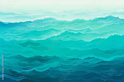 Sea Green-Blue Oceanic Tidal Wave Gradients Image