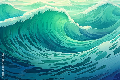 Sea Green-Blue Oceanic Tidal-wave Gradients