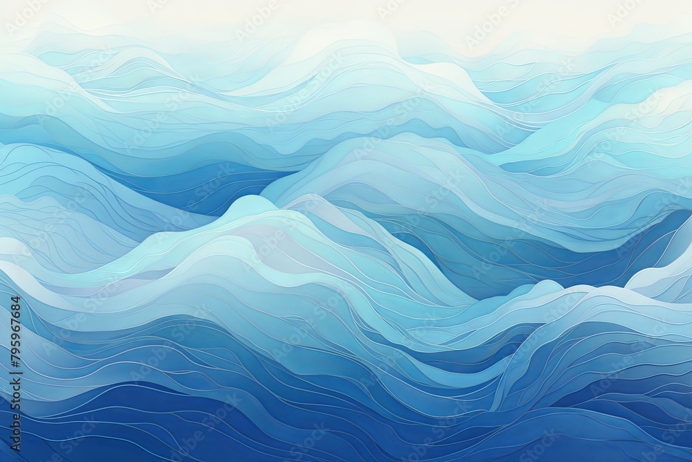 Oceanic Tidal Wave Gradients: Tranquil Sea Color Blend Magic