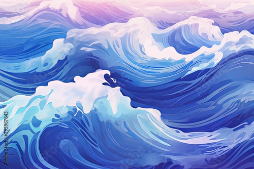 Oceanic Tidal Wave Gradients: Monochromatic Sea Wave Artistic Gradation