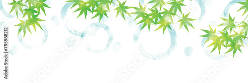 もみじ　暑中見舞い　渦巻　背景