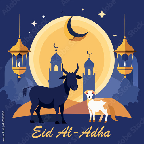 Eid Ul Adha Observance: Renewing Faith and Devotion Illustrator Artwork photo