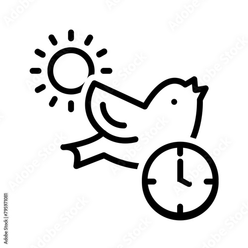 Vector black line icon for Dawn