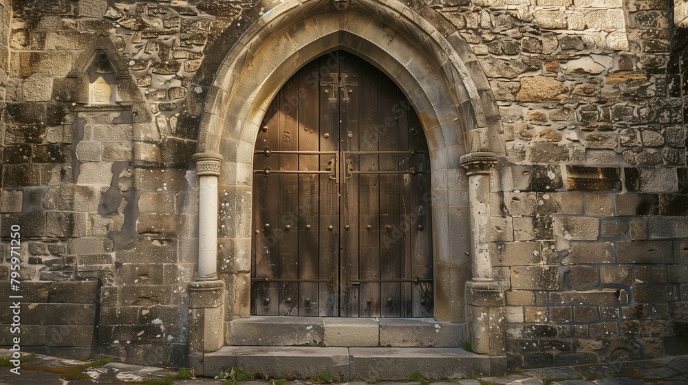 A medieval church door
