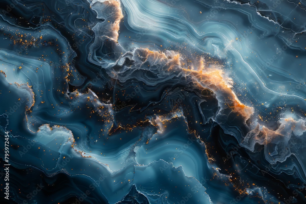 blue, black and Golden marble abstract illustration blue, black and Golden marble abstract illustration
