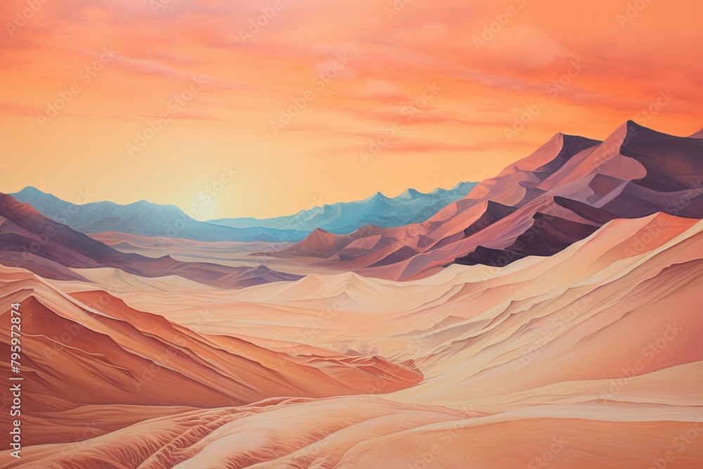 Naklejka premium Shimmering Desert Heat Mirage - Gradient Artistry