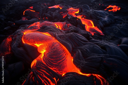 Smoldering Lava Flow Gradients: A Spectral Lava Field Display