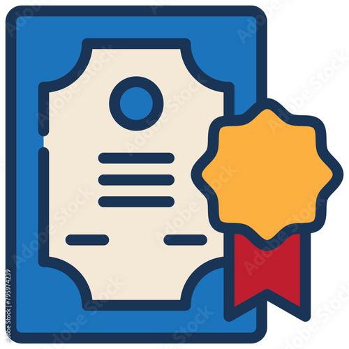 reward certificate certification diploma success filled outline