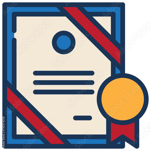 reward diploma award certificate guarantee filled outline