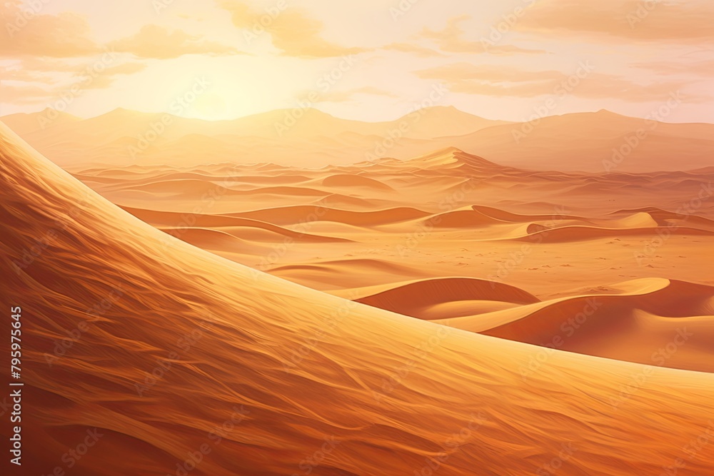 Naklejka premium Sun-Kissed Sahara Dunes Gradients: Golden Dune Blend Delight