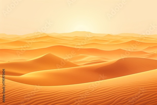 Sun-Kissed Sahara Dunes Gradients: A Golden Desert Display