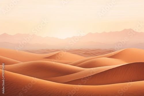 Golden Twilight: Sun-Kissed Sahara Dunes Gradient Landscape