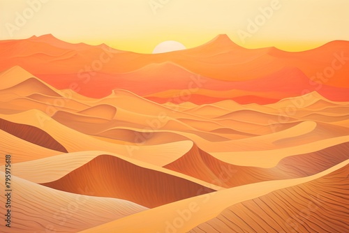 Sun-Kissed Sahara Dunes Gradients  Glowing Desert Collage Brilliance.