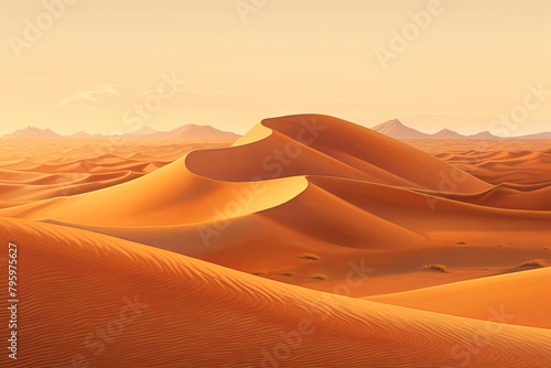 Sun-Kissed Sahara Dunes: Golden Desert Display Gradients