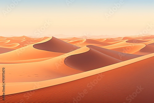 Sun-Kissed Sahara Dunes Gradients: Transcendent Dune Serenity