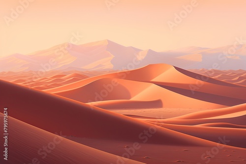 Sun-Kissed Sahara Dunes Gradients  A Serene Transition