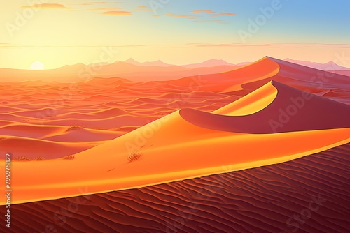 Sun-Kissed Sahara Dunes  Vibrant Array of Gradient
