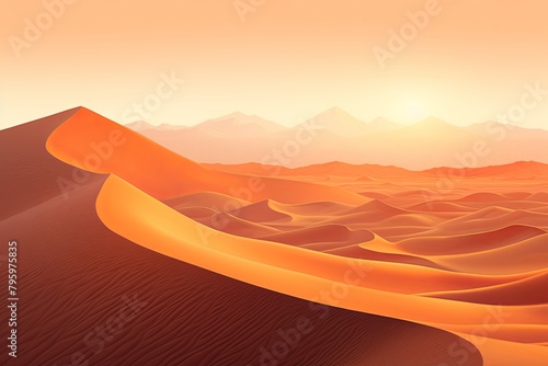 Sun-Kissed Sahara Dunes: Vibrant Gradients of Warm Desert Hues