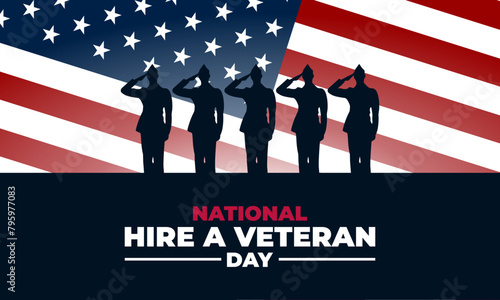 Happy National Hire A Veteran Day Background Vector Illustration 