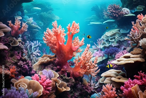 Aquatic Color Flow  Underwater Coral Reef Gradients Brilliance